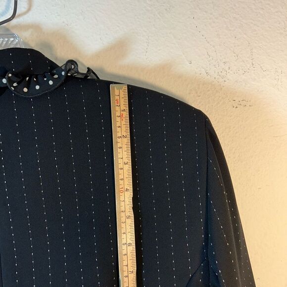JOSEPH RIBKOFF WOMANS BLAZER JACKET 6 black white VTG polka dot pin striped - Picture 7 of 11